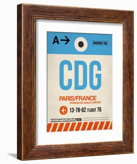 CDG Paris Luggage Tag 2-NaxArt-Framed Art Print