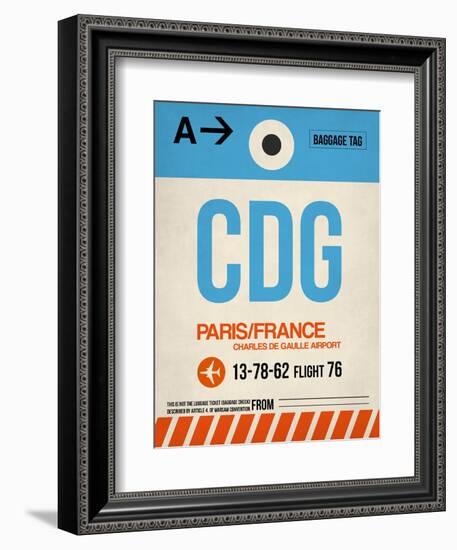 CDG Paris Luggage Tag 2-NaxArt-Framed Art Print