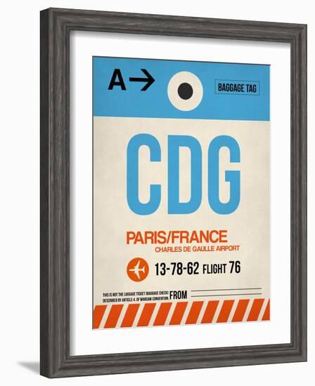 CDG Paris Luggage Tag 2-NaxArt-Framed Art Print