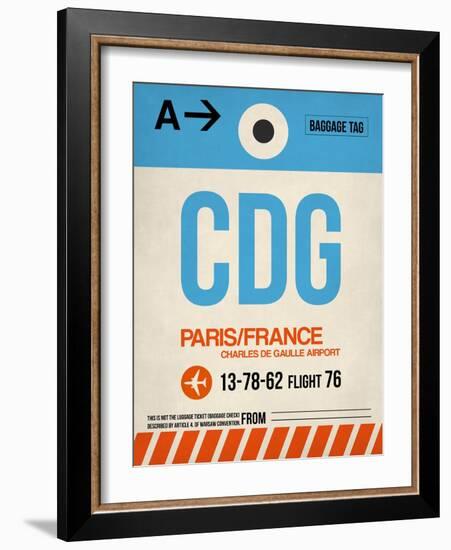 CDG Paris Luggage Tag 2-NaxArt-Framed Art Print