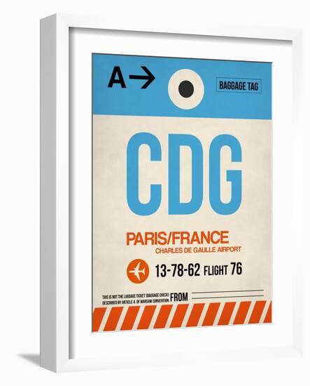 CDG Paris Luggage Tag 2-NaxArt-Framed Art Print