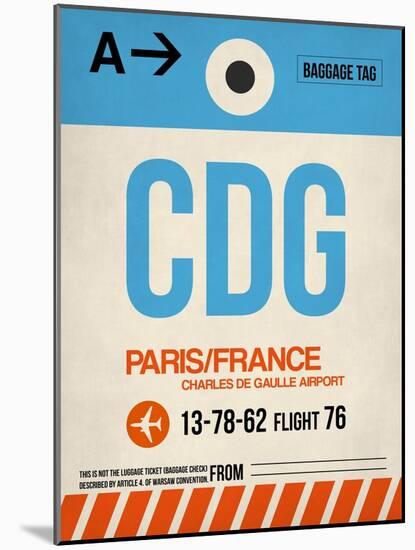 CDG Paris Luggage Tag 2-NaxArt-Mounted Art Print