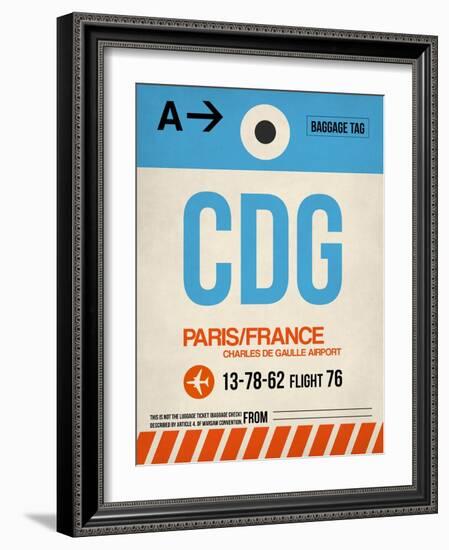 CDG Paris Luggage Tag 2-NaxArt-Framed Art Print