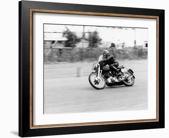 CE Mills Riding a 998Cc Vincent, Silverstone, Northamptonshire, 1959-null-Framed Photographic Print