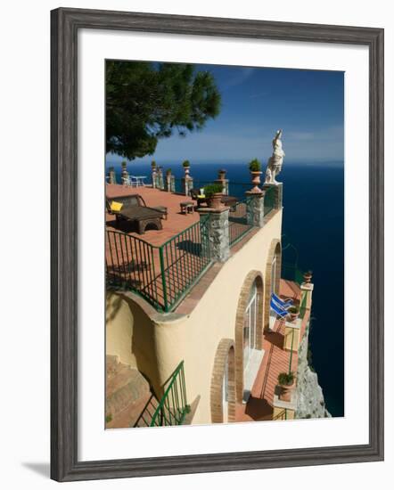 Ceasar Statue Above the Bay of Naples, Ceasar Augustus Hotel, Anacapri, Capri, Campania, Italy-Walter Bibikow-Framed Photographic Print