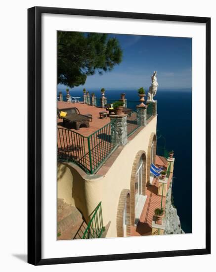 Ceasar Statue Above the Bay of Naples, Ceasar Augustus Hotel, Anacapri, Capri, Campania, Italy-Walter Bibikow-Framed Photographic Print