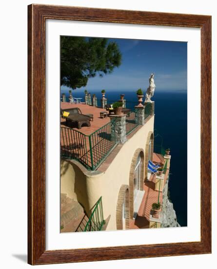 Ceasar Statue Above the Bay of Naples, Ceasar Augustus Hotel, Anacapri, Capri, Campania, Italy-Walter Bibikow-Framed Photographic Print