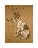 Rufus the Cat Drinks from a Bowl, Watched by a Dog-Cecil Aldin-Photographic Print