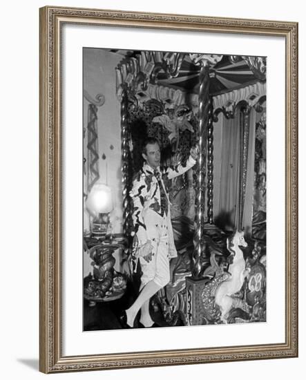 Cecil Beaton Wearing First Costume of Evening Covered with Broken Eggs and Trousers with Bees-John Phillips-Framed Premium Photographic Print