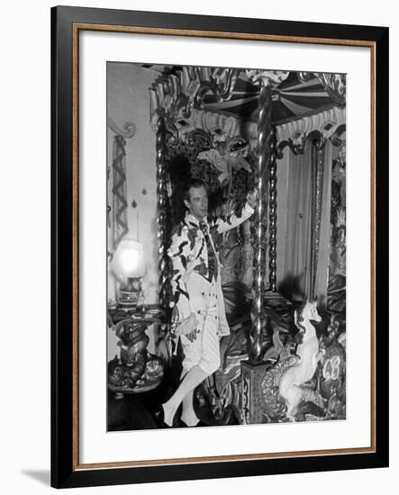 Cecil Beaton Wearing First Costume of Evening Covered with Broken Eggs and Trousers with Bees-John Phillips-Framed Premium Photographic Print