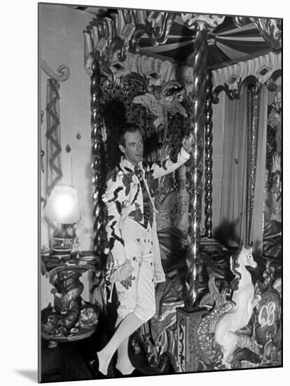 Cecil Beaton Wearing First Costume of Evening Covered with Broken Eggs and Trousers with Bees-John Phillips-Mounted Premium Photographic Print