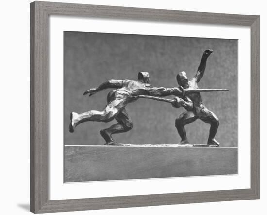 Cecil Howard's Sculpture of Two Men Fencing-Andreas Feininger-Framed Premium Photographic Print