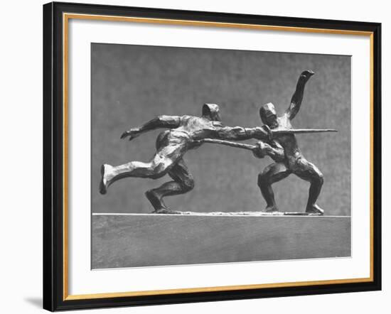 Cecil Howard's Sculpture of Two Men Fencing-Andreas Feininger-Framed Premium Photographic Print
