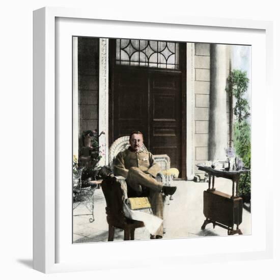 Cecil John Rhodes, British Colonial Administrator, on His Verandah Near Cape Town, C. 1900-null-Framed Photographic Print