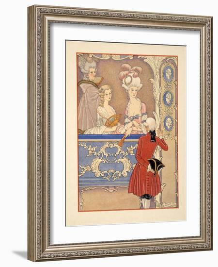 Cécile De Volanges and ; Marquise Isabelle De Merteuil at the Theatre, Illustration from 'Les Liais-Georges Barbier-Framed Giclee Print