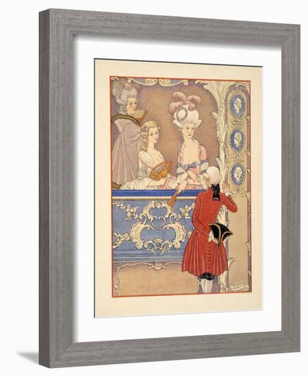 Cécile De Volanges and ; Marquise Isabelle De Merteuil at the Theatre, Illustration from 'Les Liais-Georges Barbier-Framed Giclee Print