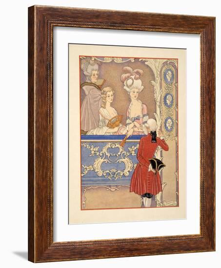 Cécile De Volanges and ; Marquise Isabelle De Merteuil at the Theatre, Illustration from 'Les Liais-Georges Barbier-Framed Giclee Print