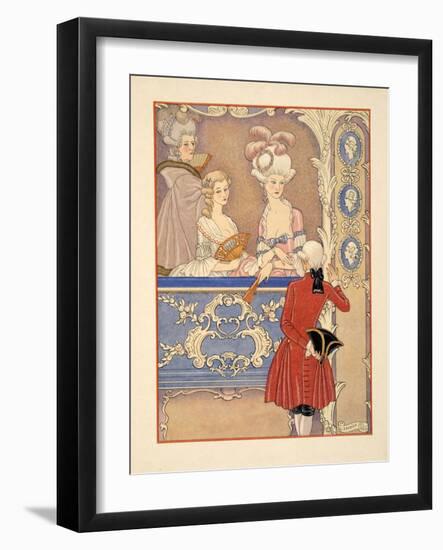 Cécile De Volanges and ; Marquise Isabelle De Merteuil at the Theatre, Illustration from 'Les Liais-Georges Barbier-Framed Giclee Print