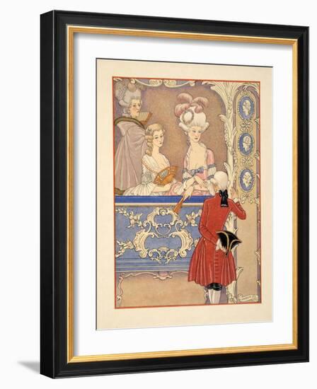 Cécile De Volanges and ; Marquise Isabelle De Merteuil at the Theatre, Illustration from 'Les Liais-Georges Barbier-Framed Giclee Print