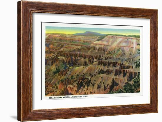 Cedar Breaks Nat'l Monument, Utah - Panoramic View of Cedar Breaks, c.1938-Lantern Press-Framed Art Print