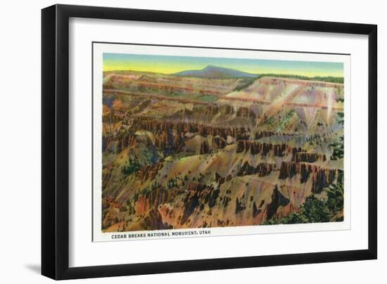 Cedar Breaks Nat'l Monument, Utah - Panoramic View of Cedar Breaks, c.1938-Lantern Press-Framed Art Print