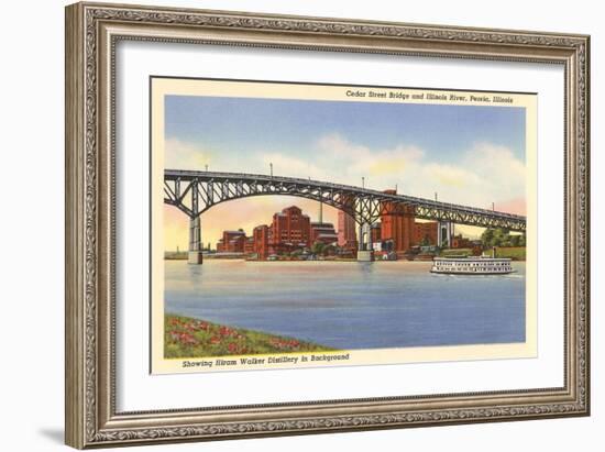 Cedar Street Bridge, Peoria, Illinois-null-Framed Art Print