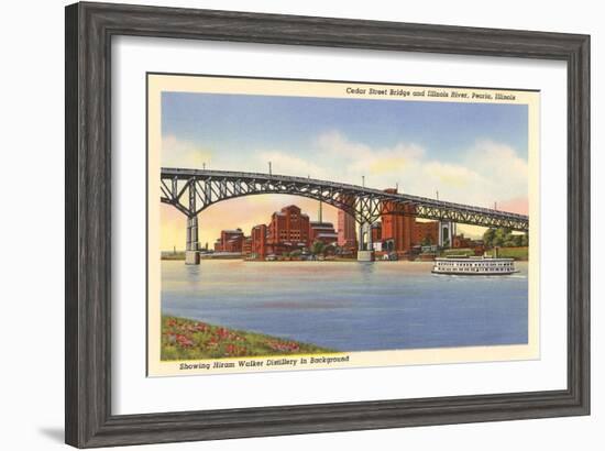 Cedar Street Bridge, Peoria, Illinois-null-Framed Art Print
