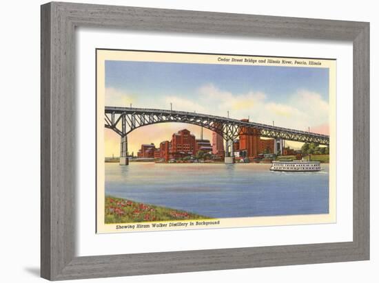 Cedar Street Bridge, Peoria, Illinois-null-Framed Art Print