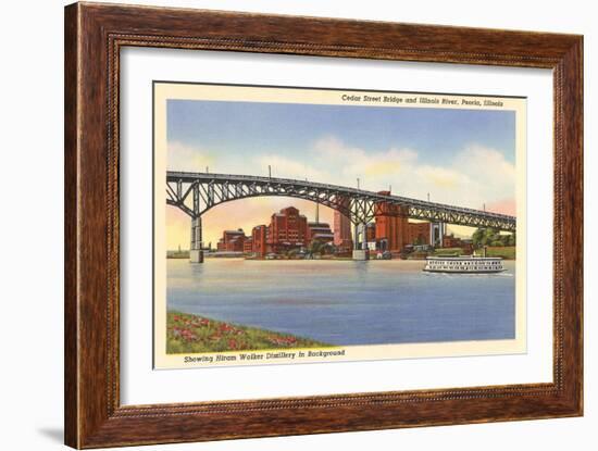 Cedar Street Bridge, Peoria, Illinois-null-Framed Art Print