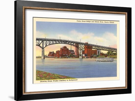 Cedar Street Bridge, Peoria, Illinois-null-Framed Art Print