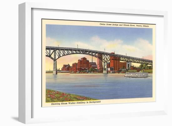 Cedar Street Bridge, Peoria, Illinois-null-Framed Art Print