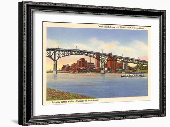 Cedar Street Bridge, Peoria, Illinois-null-Framed Art Print