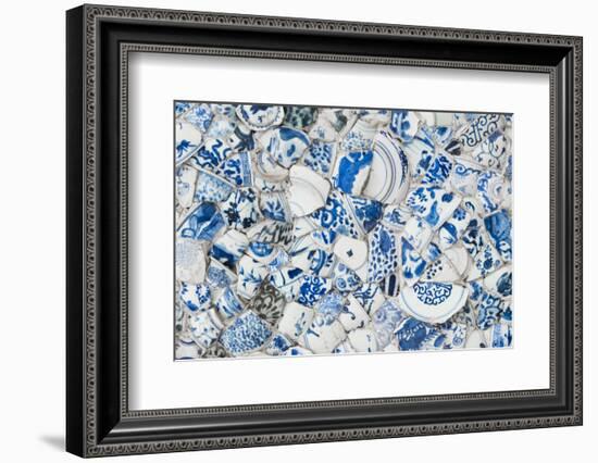 Ceiling decorated with blue and white chinaware in the Porcelain House, Tianjin, China-Keren Su-Framed Photographic Print