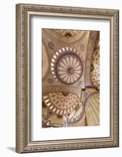 Ceiling Decoration in the Blue Mosque. Istanbul. Turkey-Tom Norring-Framed Photographic Print