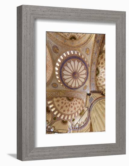 Ceiling Decoration in the Blue Mosque. Istanbul. Turkey-Tom Norring-Framed Photographic Print