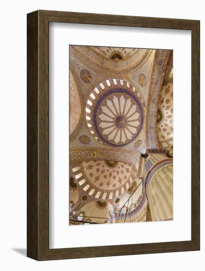 Ceiling Decoration in the Blue Mosque. Istanbul. Turkey-Tom Norring-Framed Photographic Print