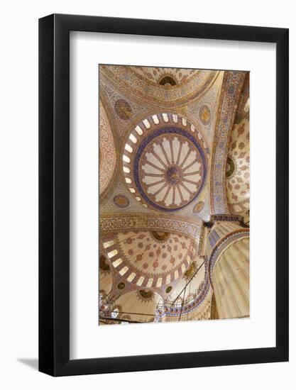 Ceiling Decoration in the Blue Mosque. Istanbul. Turkey-Tom Norring-Framed Photographic Print