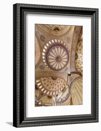 Ceiling Decoration in the Blue Mosque. Istanbul. Turkey-Tom Norring-Framed Photographic Print