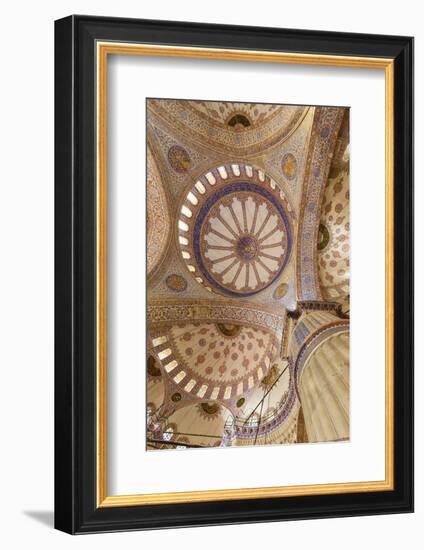 Ceiling Decoration in the Blue Mosque. Istanbul. Turkey-Tom Norring-Framed Photographic Print