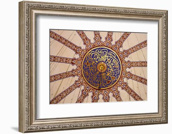 Ceiling Decoration in the Blue Mosque. Istanbul. Turkey-Tom Norring-Framed Photographic Print