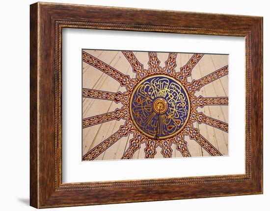 Ceiling Decoration in the Blue Mosque. Istanbul. Turkey-Tom Norring-Framed Photographic Print