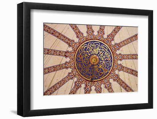 Ceiling Decoration in the Blue Mosque. Istanbul. Turkey-Tom Norring-Framed Photographic Print