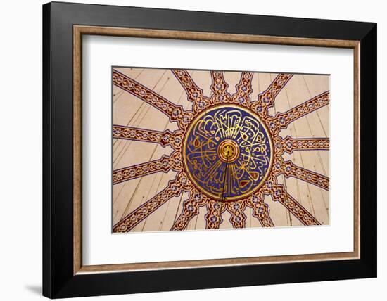 Ceiling Decoration in the Blue Mosque. Istanbul. Turkey-Tom Norring-Framed Photographic Print