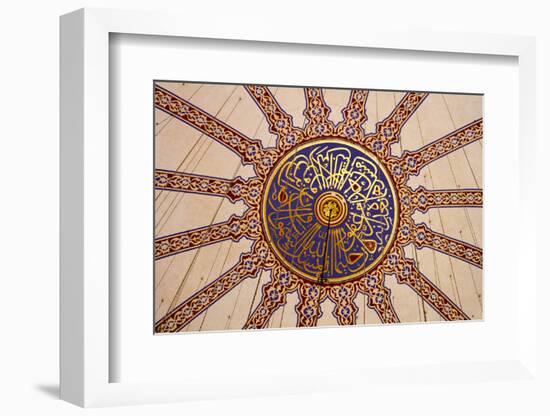 Ceiling Decoration in the Blue Mosque. Istanbul. Turkey-Tom Norring-Framed Photographic Print