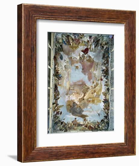 Ceiling Fresco in the Staircase Showing Apollo and the Four Continents, 1753-Giovanni Battista Tiepolo-Framed Giclee Print