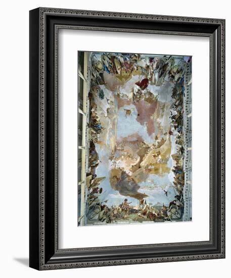 Ceiling Fresco in the Staircase Showing Apollo and the Four Continents, 1753-Giovanni Battista Tiepolo-Framed Giclee Print