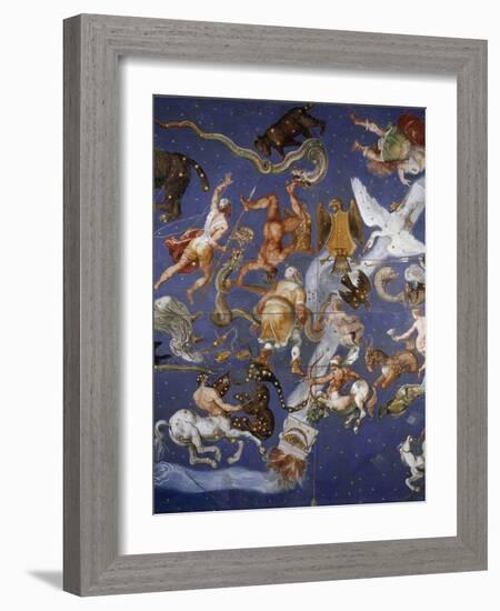 Ceiling from Sala del Mappamondo Fresco by G. De Vecchi and da Reggio-null-Framed Giclee Print