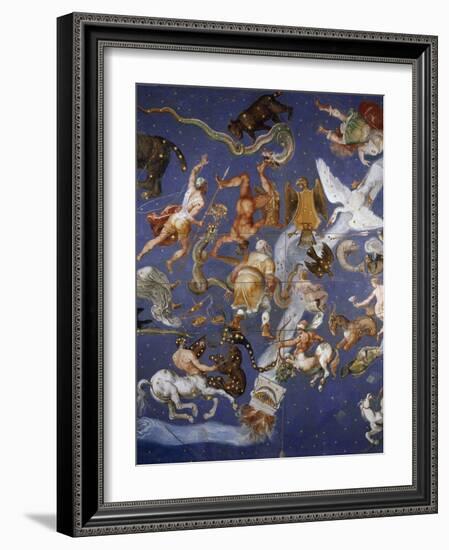 Ceiling from Sala del Mappamondo Fresco by G. De Vecchi and da Reggio-null-Framed Giclee Print