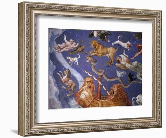 Ceiling from Sala del Mappamondo Fresco by G. De Vecchi and da Reggio-null-Framed Giclee Print