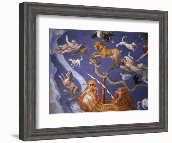 Ceiling from Sala del Mappamondo Fresco by G. De Vecchi and da Reggio-null-Framed Giclee Print